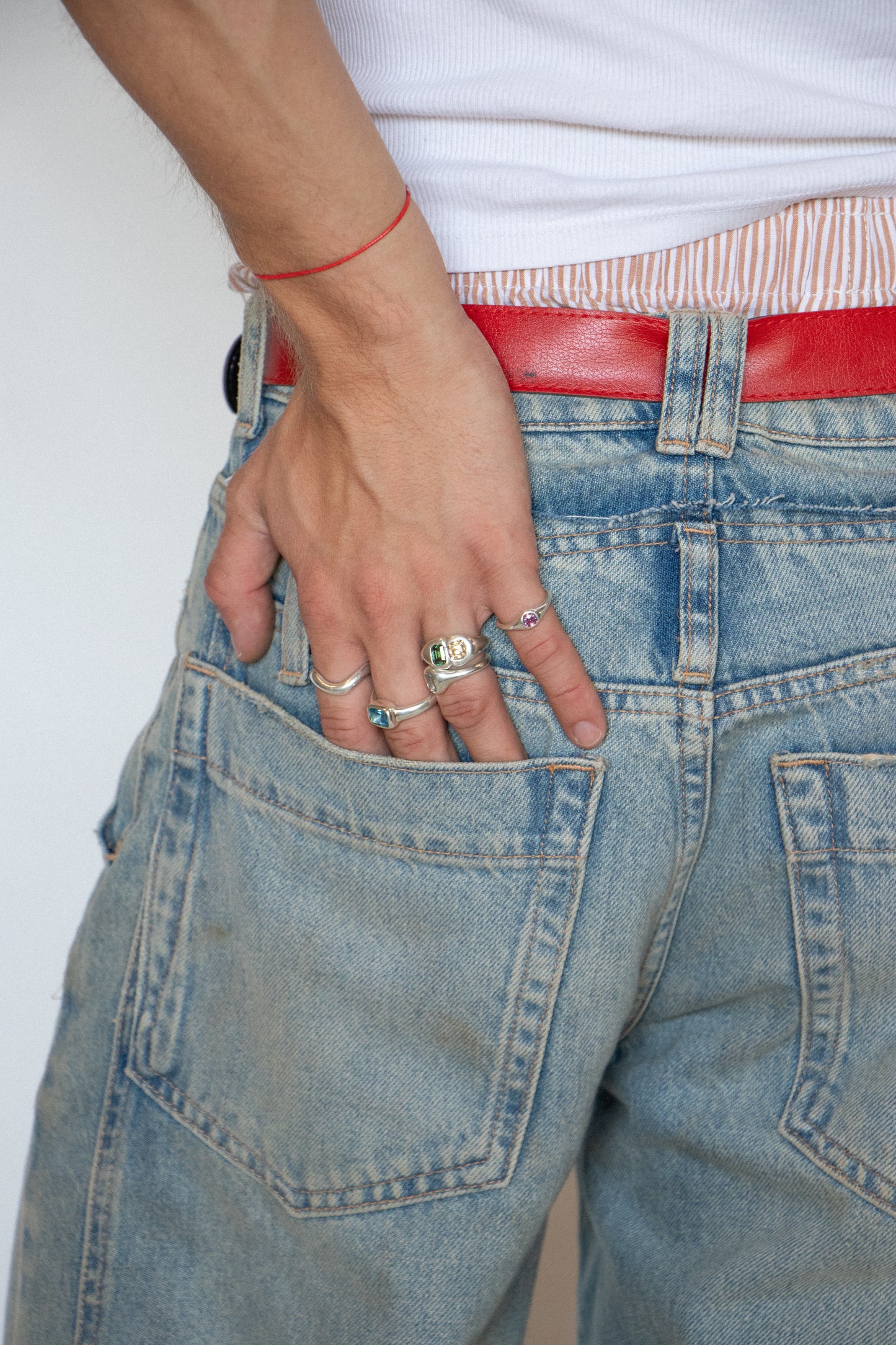 handgemaakte zilveren ring met steen